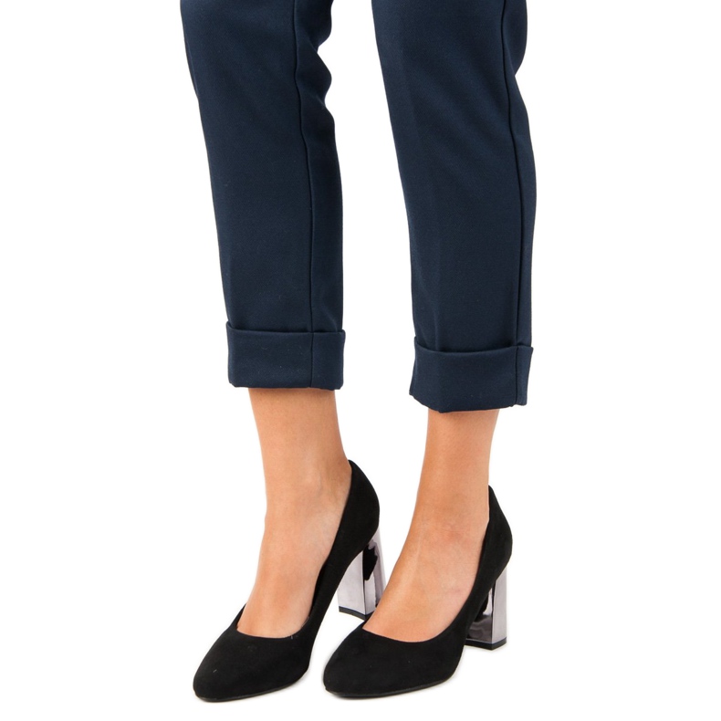 Zapatos de tacón negros de ante 1