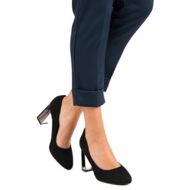 Zapatos de tacón negros de ante 4