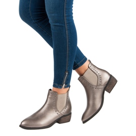 Sweet Shoes Botines Chelsea casuales plateados gris 5