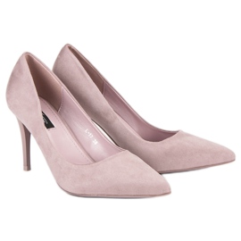 Tacones de ante violeta 5