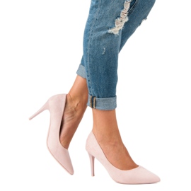 Tacones de ante rosado 2