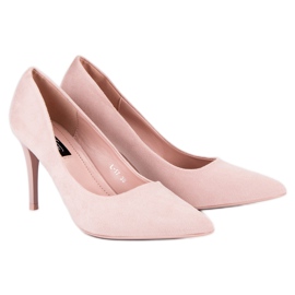 Tacones de ante rosado 5
