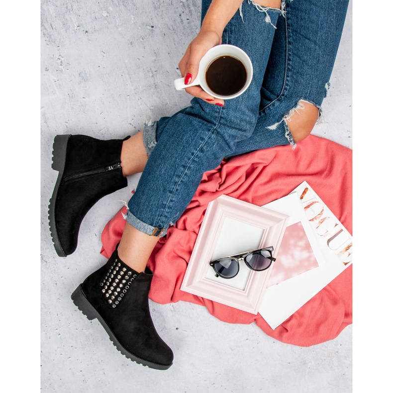 Queen Vivi Botas Chelsea con estilo negro 1