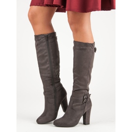 Groto Gogo Botas de ante en el poste gris 4
