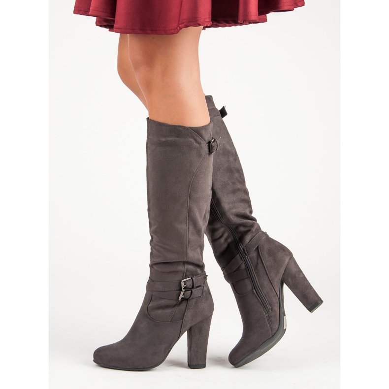 Groto Gogo Botas de ante en el poste gris 1