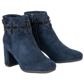 Kylie Botas de ante azul marino 6