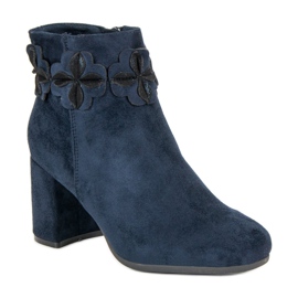 Kylie Botas de ante azul marino 3