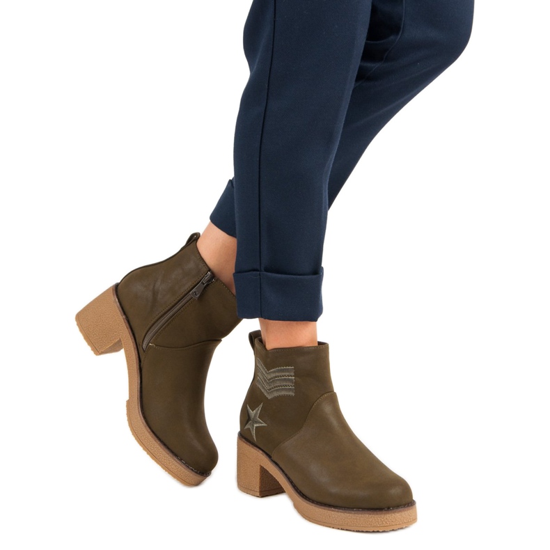 Kylie Botas militares de mujer verde 1