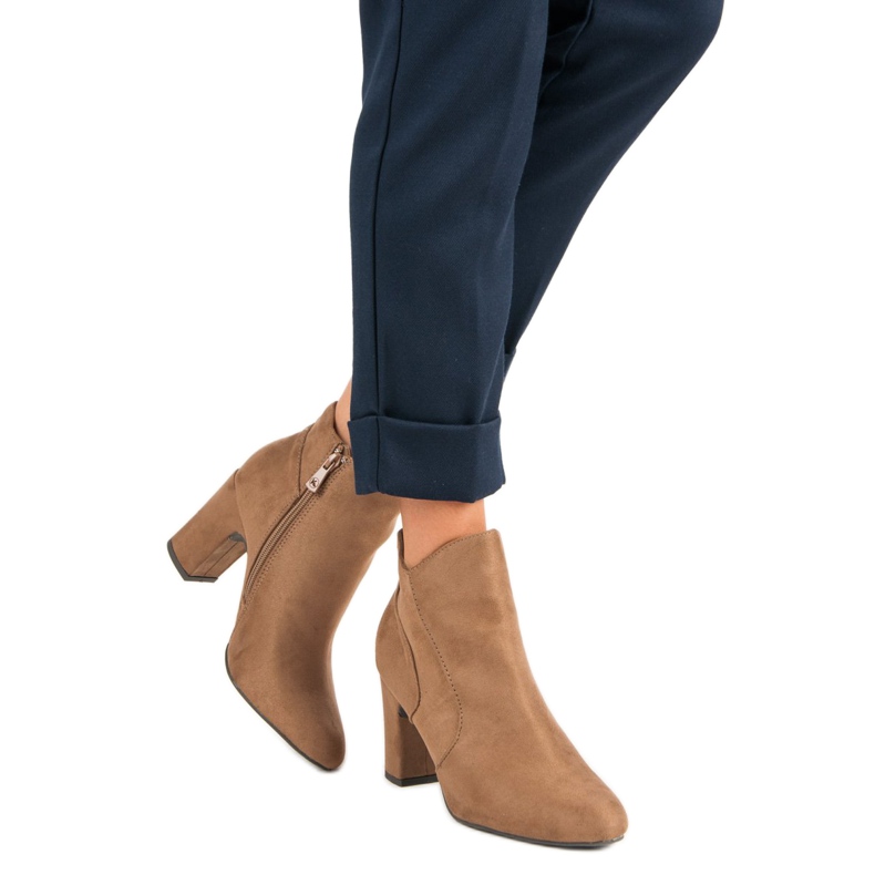 Kylie Botas de gamuza elegantes marrón 1