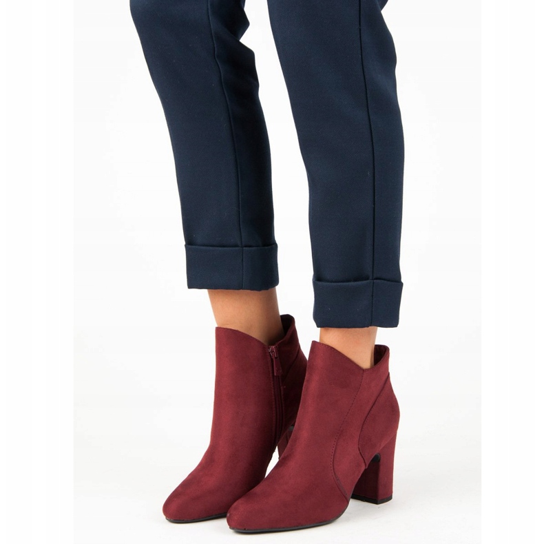 Kylie Botas de gamuza elegantes rojo 1