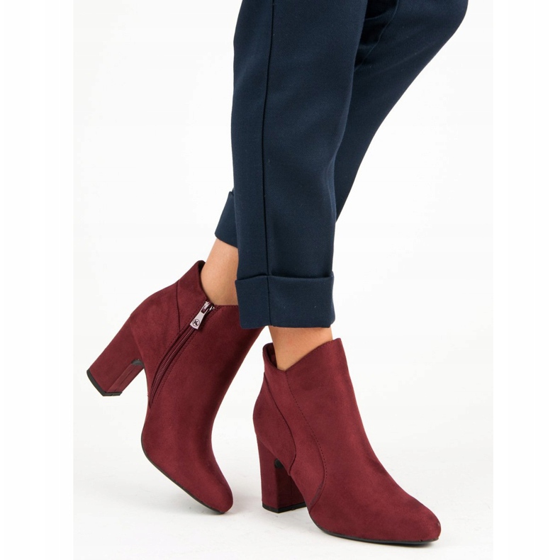 Kylie Botas de gamuza elegantes rojo 2