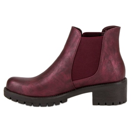 Queentina Botines Chelsea burdeos rojo 4
