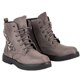 Bestelle Tramperos de gamuza gris 1