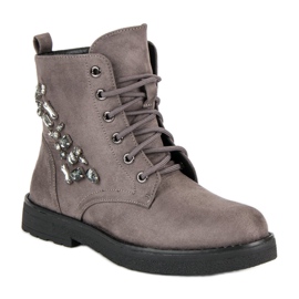 Bestelle Tramperos de gamuza gris 2