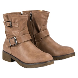 Encor Botas moteras beige 1