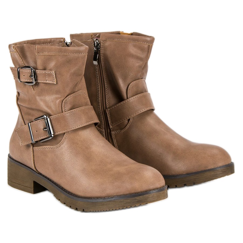 Encor Botas moteras beige 1