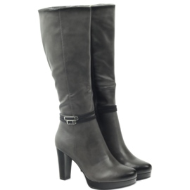 M.Daszyński Botas en el poste Daszyński AM61 negro gris 3 M.Daszyński Botas en el poste Daszyński AM61 negro gris 3