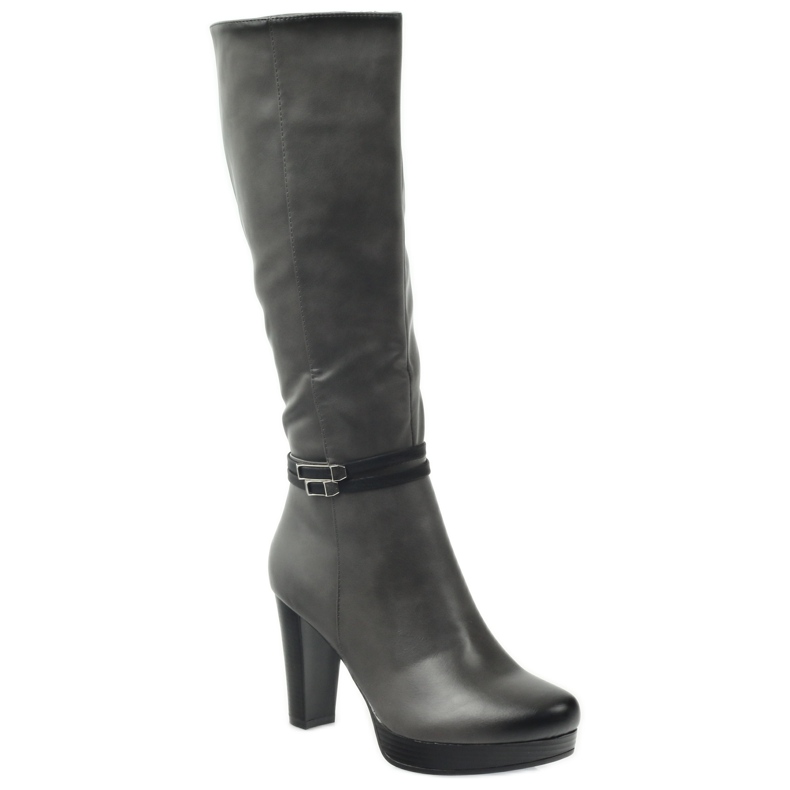 M.Daszyński Botas en el poste Daszyński AM61 negro gris 1 M.Daszyński Botas en el poste Daszyński AM61 negro gris 1