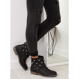 Botas negras con perlas B9217-KB Negro 5