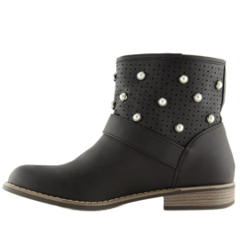 Botas negras con perlas B9217-KB Negro 1 Botas negras con perlas B9217-KB Negro 1