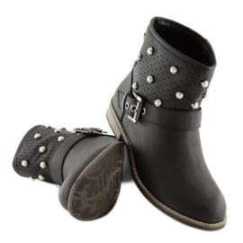 Botas negras con perlas B9217-KB Negro 2