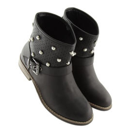 Botas negras con perlas B9217-KB Negro 3