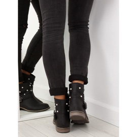 Botas negras con perlas B9217-KB Negro 4
