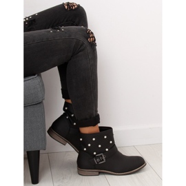 Botas negras con perlas B9217-KB Negro 6