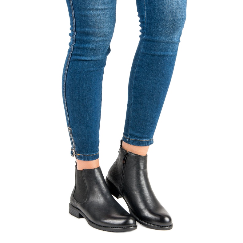 J. Star Botines Chelsea bajos negro 1