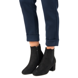 Top Shoes Botines de ante con tacón negro 2 Top Shoes Botines de ante con tacón negro 2