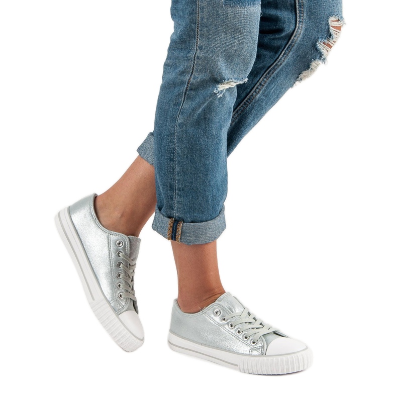 Zapatillas plateadas gris 1