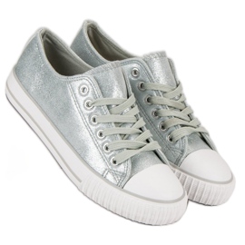 Zapatillas plateadas gris 5