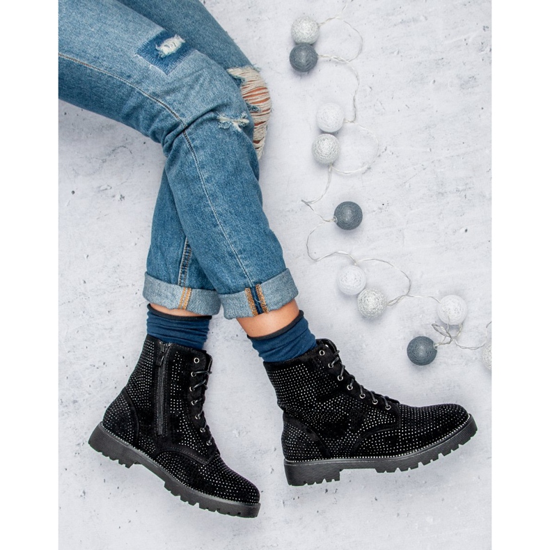 Seastar Botas de trabajadores de moda negro 1 Seastar Botas de trabajadores de moda negro 1