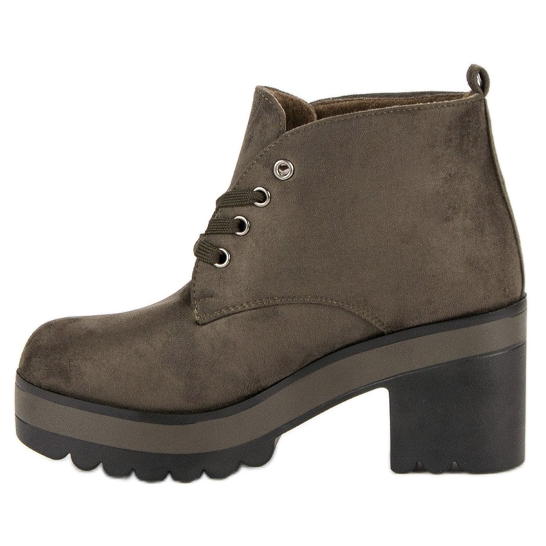 Botas ligeras de tacón alto verde 2