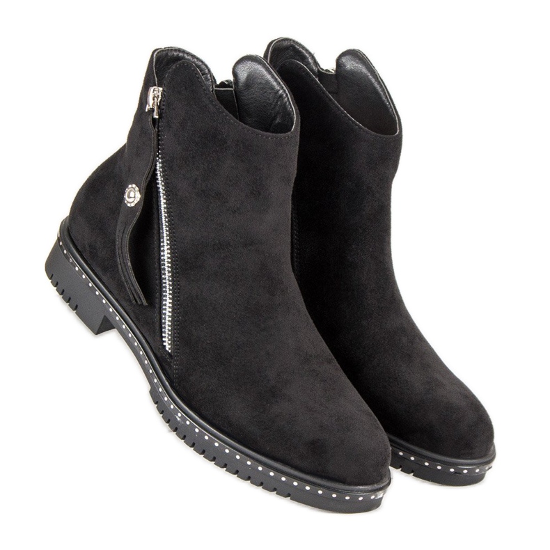 Queentina Cómodas botas de otoño negro 1 Queentina Cómodas botas de otoño negro 1