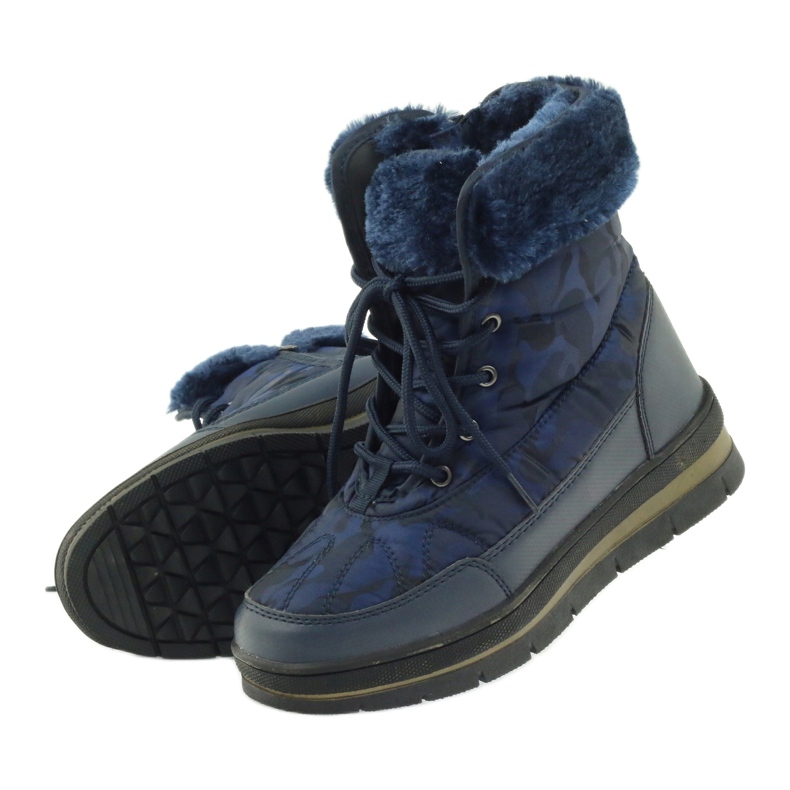 Botas de nieve deportivas con piel DK azul marino 4