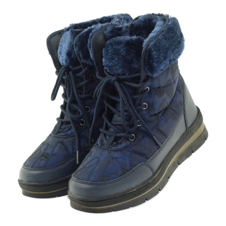 Botas de nieve deportivas con piel DK azul marino 3