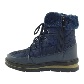 Botas de nieve deportivas con piel DK azul marino 2