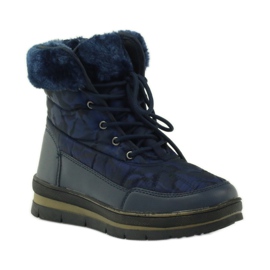 Botas de nieve deportivas con piel DK azul marino 1