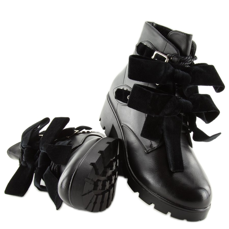 Negro Botas con tachuelas negro A1208 negro 1