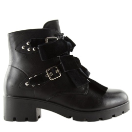 Negro Botas con tachuelas negro A1208 negro 7