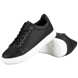 Deportivas Negras Con Adorno negro 6