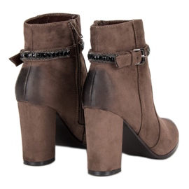 Botas de ante de tacón alto de VINCEZA marrón 6