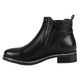 Vinceza Botines negros con pedrería 3