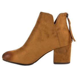 Vinceza Botines de ante con tacón marrón 4