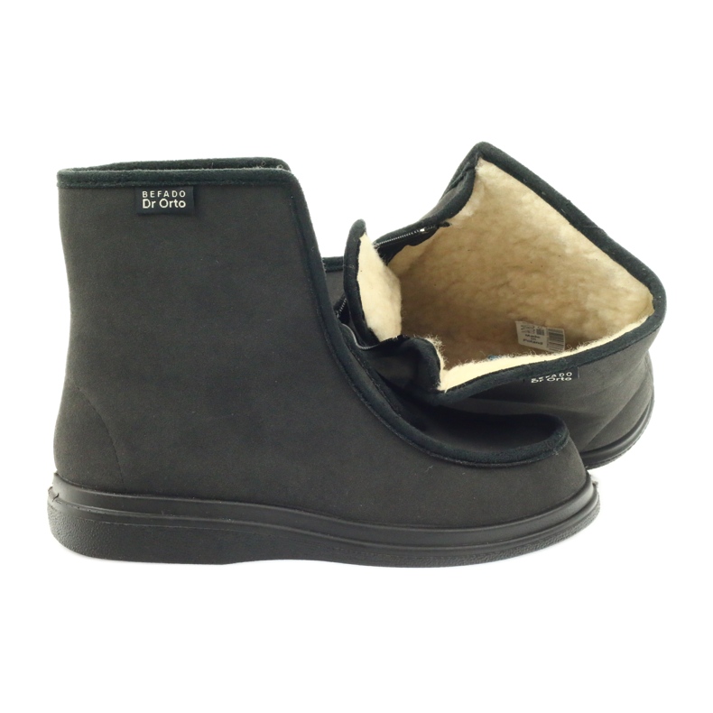 Calzado sanitario befado, pantuflas calentitas Dr.Orto 996M008 gris 3