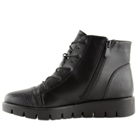 Botas negras con cordones 6707-1 black negro 3