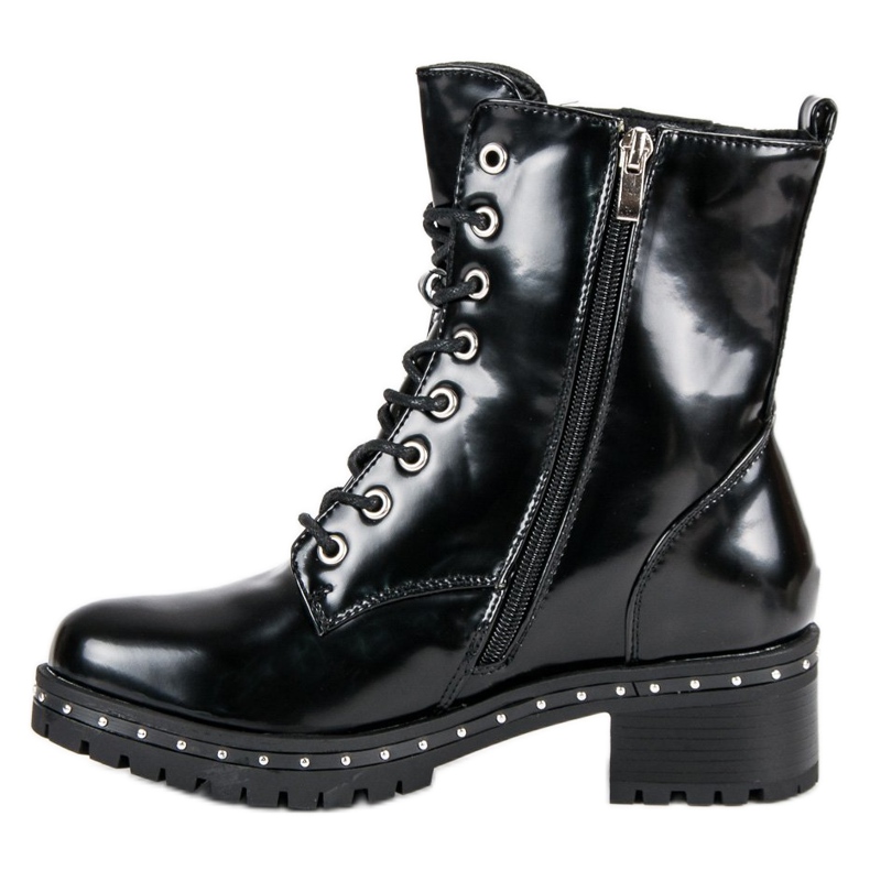 Botas lacadas negro 1