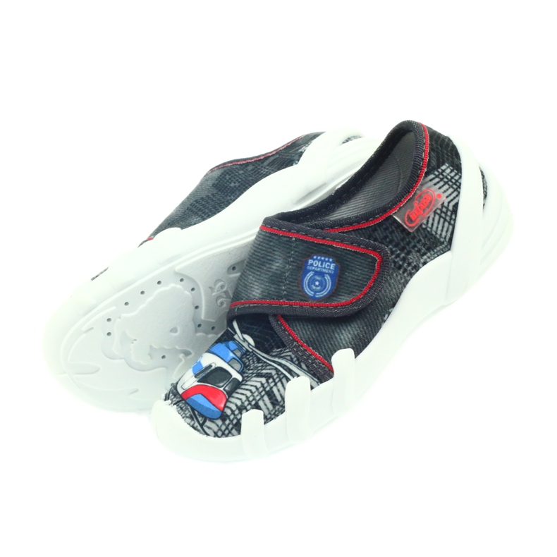 Zapatilla velcro Befado 273x232 azul gris rojo 4
