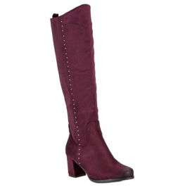 Cómodas botas de tacón VINCEZA rojo 1
